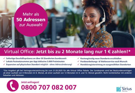 Virtuelle Geschäftsadresse mit Postweiterleitung deals & lokaler Festnetznummer *MIT RABATT*